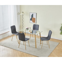 L'ensemble table + 4 chaises