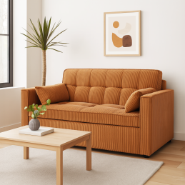 Canapé 2 places en velours...