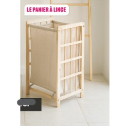 Panier à linge– Pin naturel...