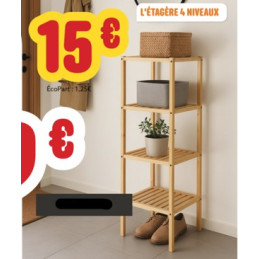 Étagère 4 niveaux – Pin...