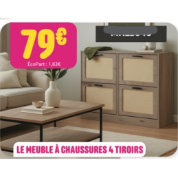 Meuble à chaussures 4 portes