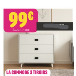 Commode 3 tiroirs – Blanc...