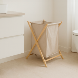 Panier à linge– Pin naturel...