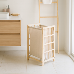 Panier à linge– Pin naturel...