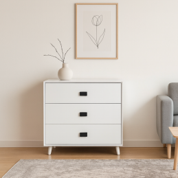 Commode 3 tiroirs – Blanc...