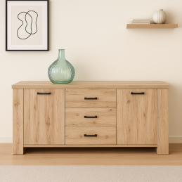 Buffet 2 portes + 3 tiroirs.