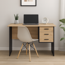 Le bureau 3 tiroirs avec clés.