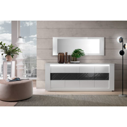 Miroir – Blanc & Gris laqué...