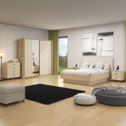 Lit double 160 cm – Chêne...