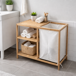 Étagère avec panier à linge...