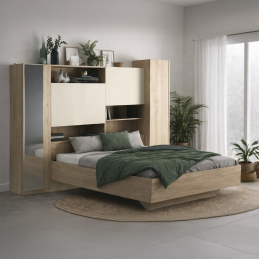 Le lit 160 x 200 cm.