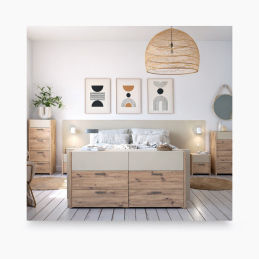 Le chevet 2 tiroirs.