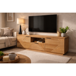 Meuble TV bas 2 portes + 1...