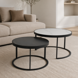 Le lot de 2 tables basses...