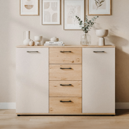 La commode 2 porte 4 tiroirs.