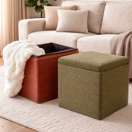 Le coffre Pouf Pliable Côtelé.