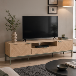 Meuble TV avec 2 portes et...