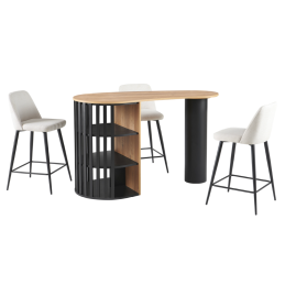 Ensemble table de bar + 3...