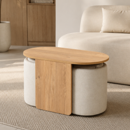 Table basse ovale avec 2...