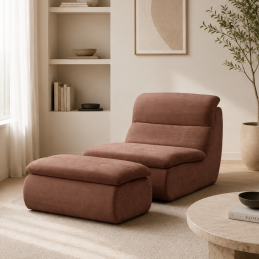 Fauteuil avec pouf...