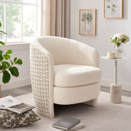 Fauteuil pivotant en tissu.