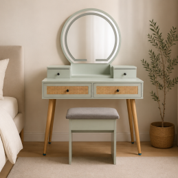 Coiffeuse verte avec miroir...
