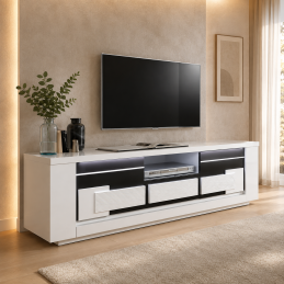 Meuble TV avec éclairage LED.