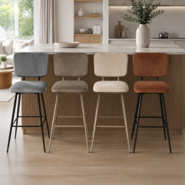 Tabouret de bar en tissu et...