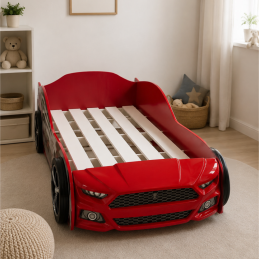 Lit voiture noir et rouge