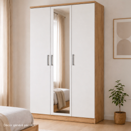 Armoire 3 portes avec miroir