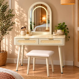 Coiffeuse avec miroir LED –...