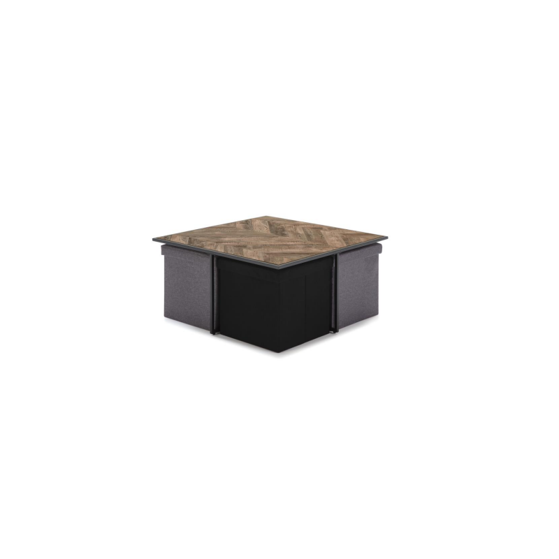 WEYE-DecoInParis Table Basse en Verre Noir et métal THESSA[768