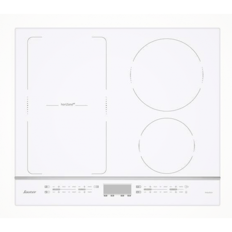 Plaque de cuisson induction 2 foyers + 1 zone modulable Blanc