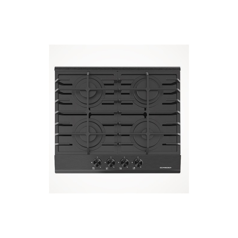 PLAQUE DE CUISSON GAZ 4 FOYERS NOIR SCHNEIDER SCTG6040N4