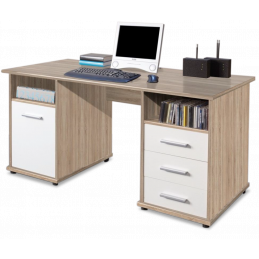 Bureau gamer LEDs - 1 tiroir, 1 niche, 1 porte - Coloris